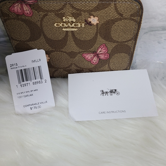 Coach|NWT Small Zip Around Wallet w/ Butterfly - Picture 7 of 7